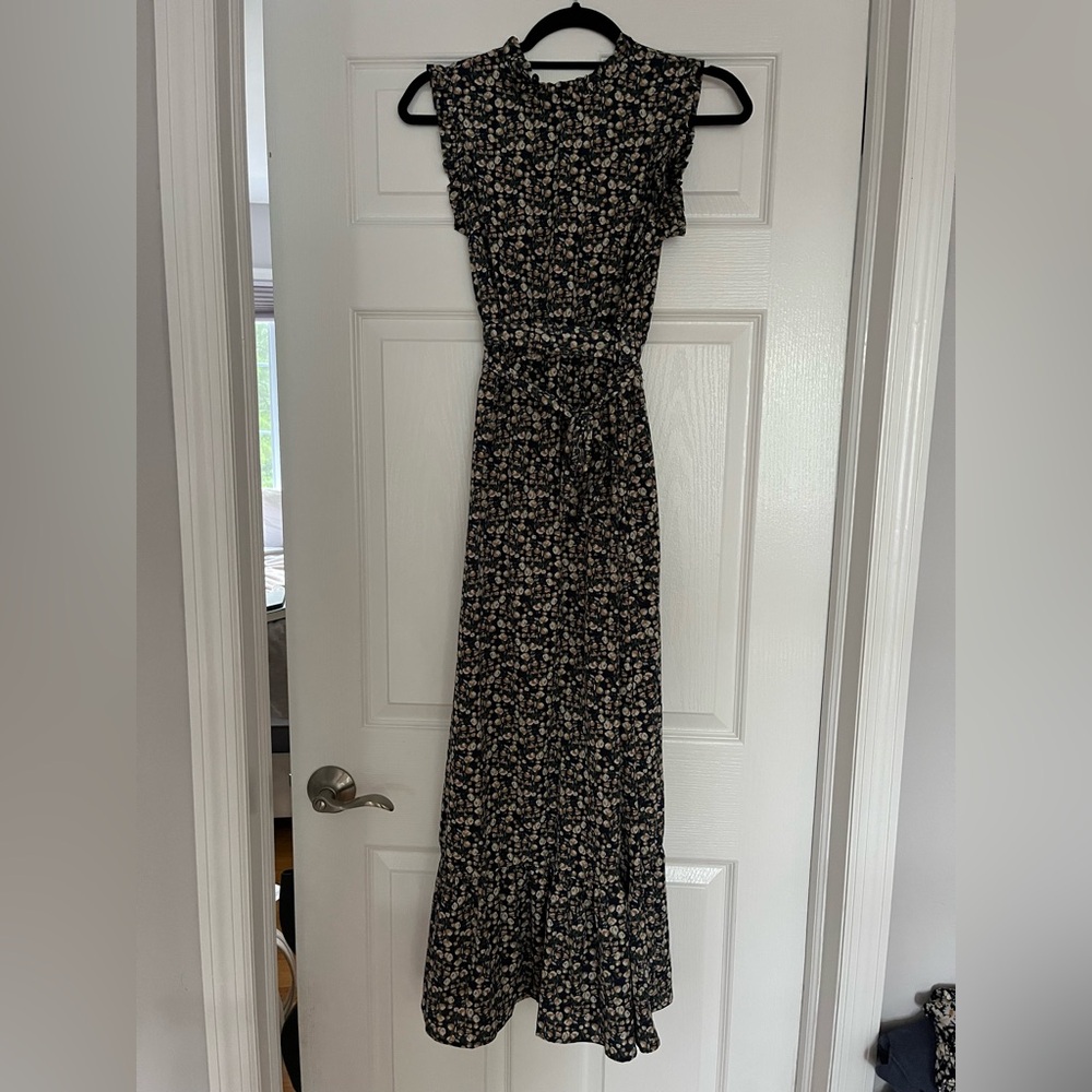 Floral Navy Print Maxi Dress